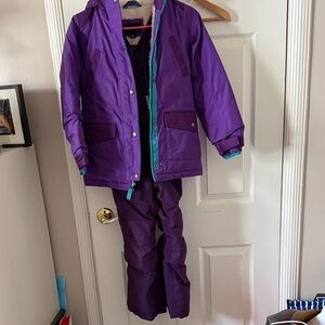 Lands' End Kids Purple Jacket and Snow Bib